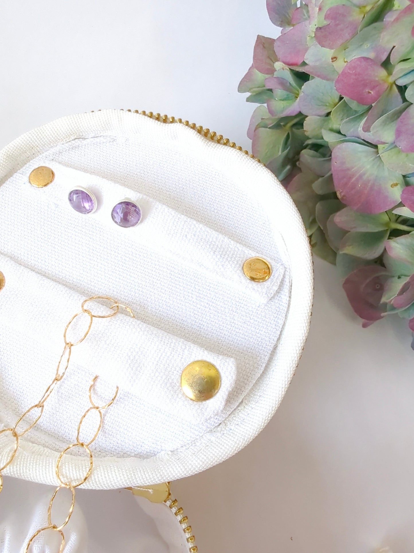 Gold Ginkgo Jewelry Pouch