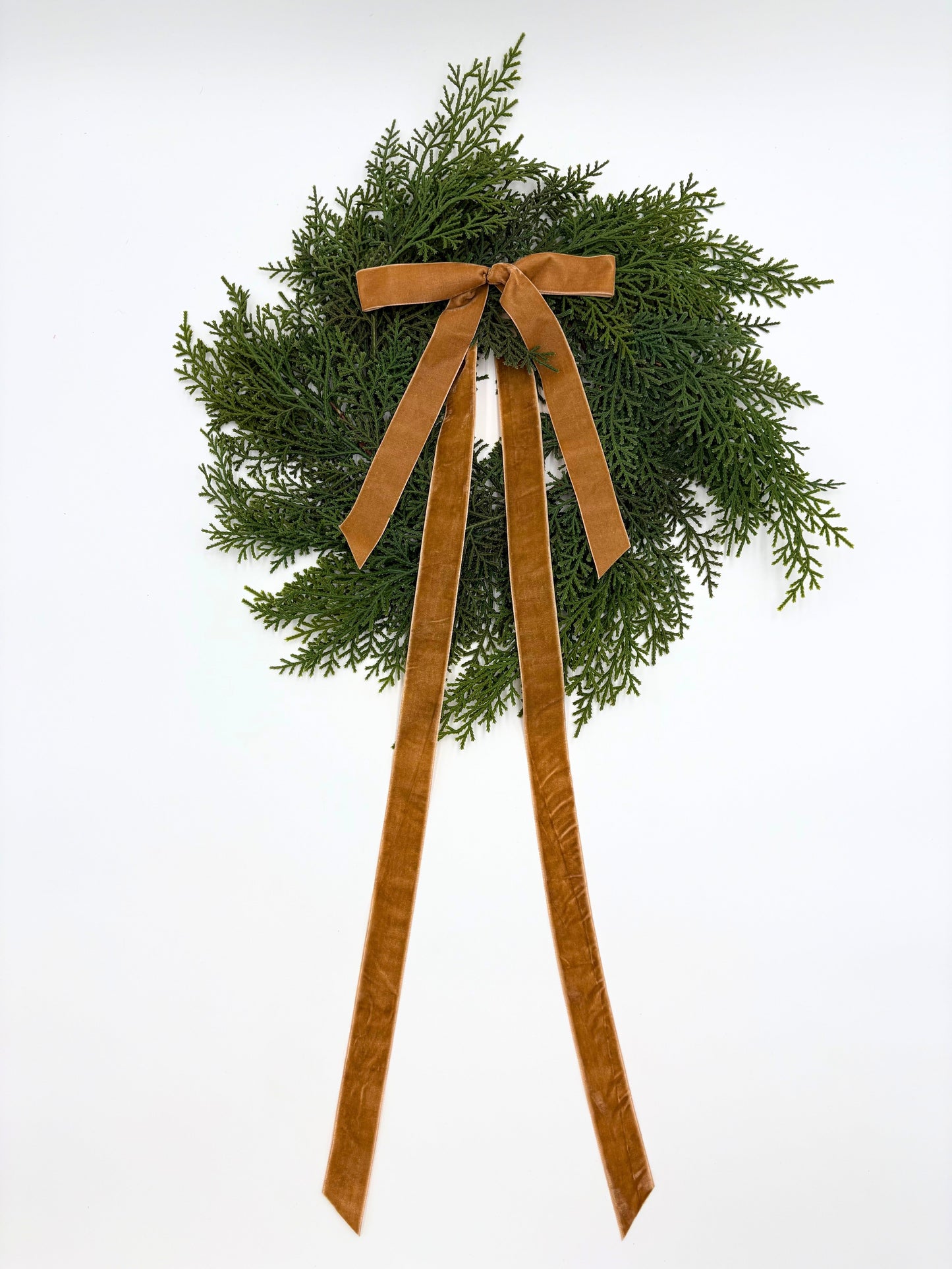 Neutral Mini Cedar Cabinet Wreaths with Ribbon