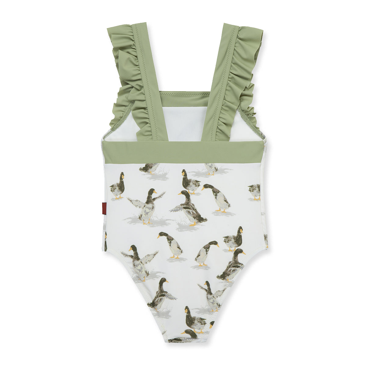 Duck Ruffle Square Neck Swimsuit