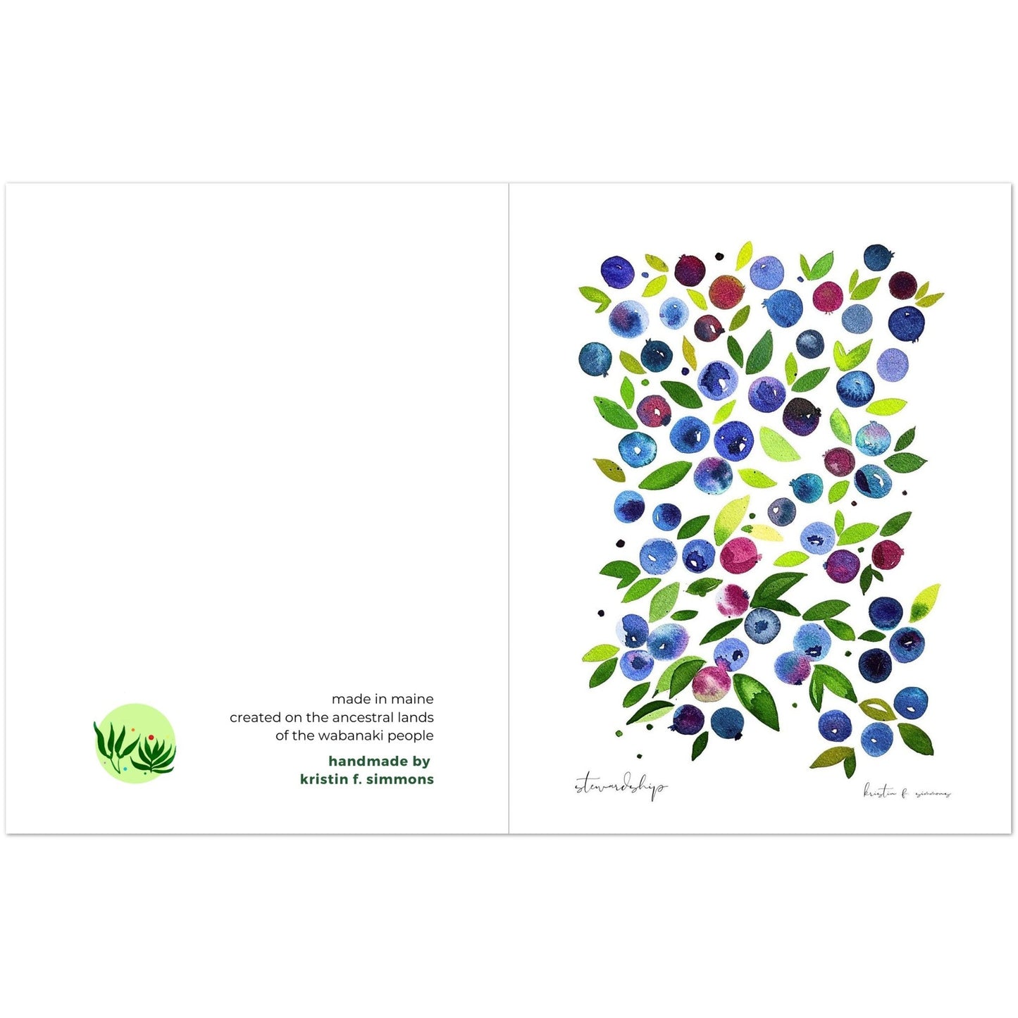 Luxury Notecards ~ Wild Maine Blueberries - Pack of 4