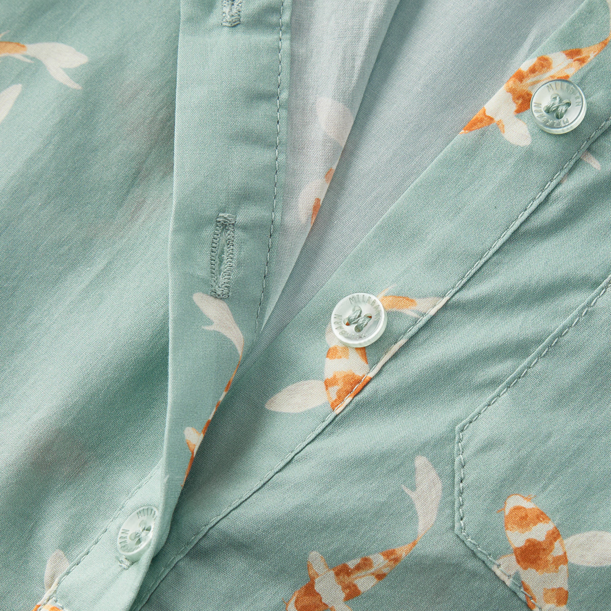 Swimming Koi Collared Shortall