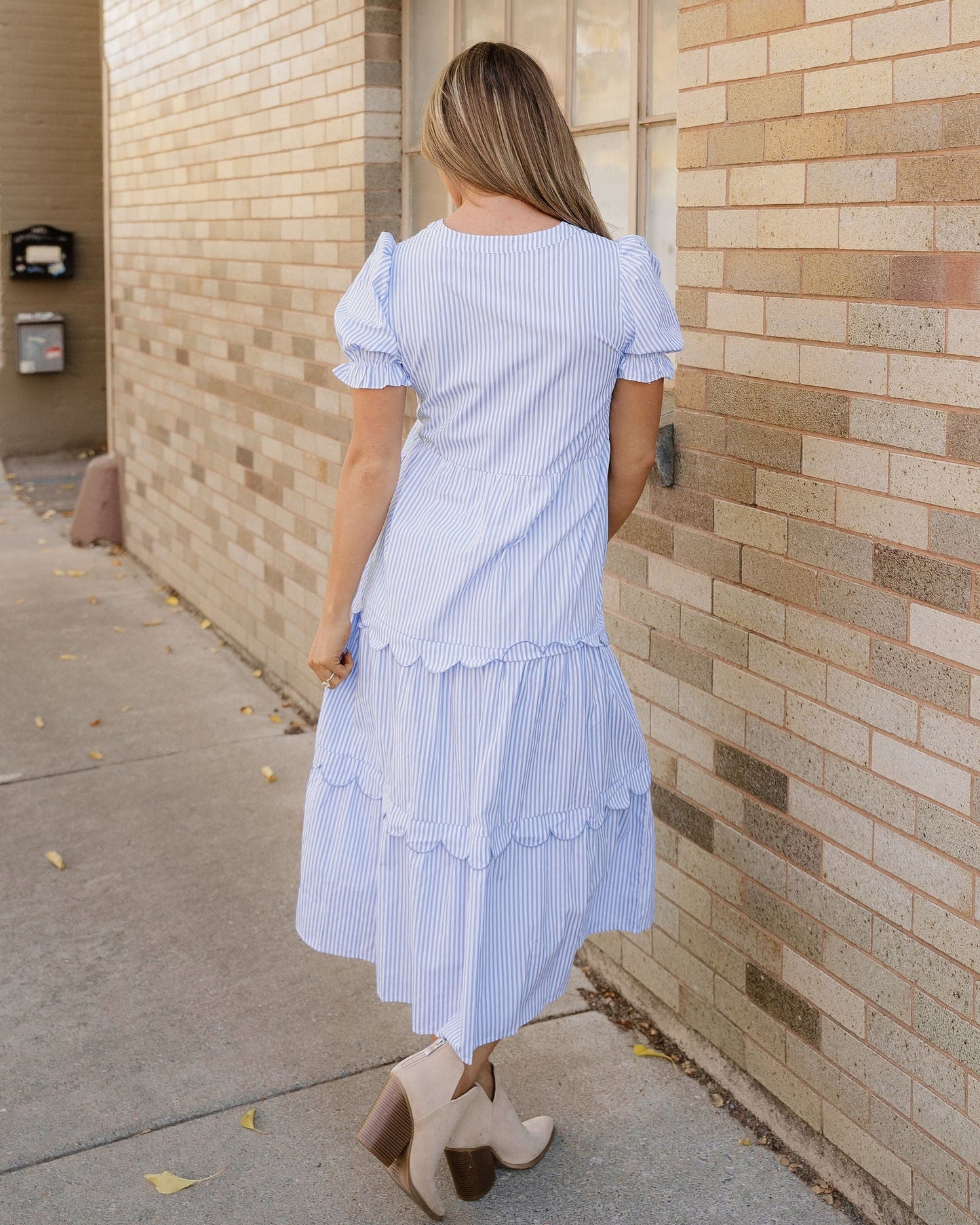 Kaeli Scallop Tiered Dress