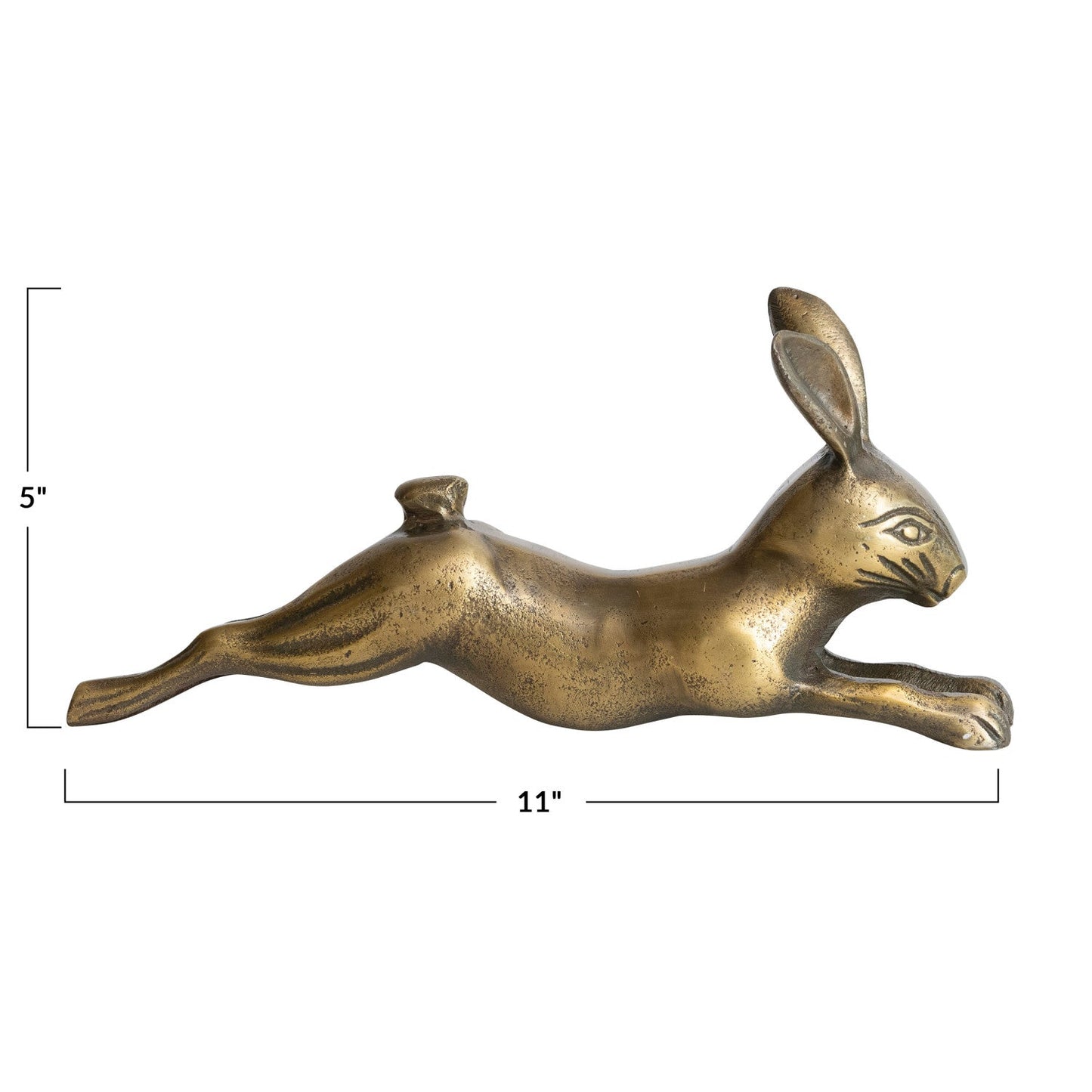 Antique Brass Finish Aluminum Rabbit Figurine