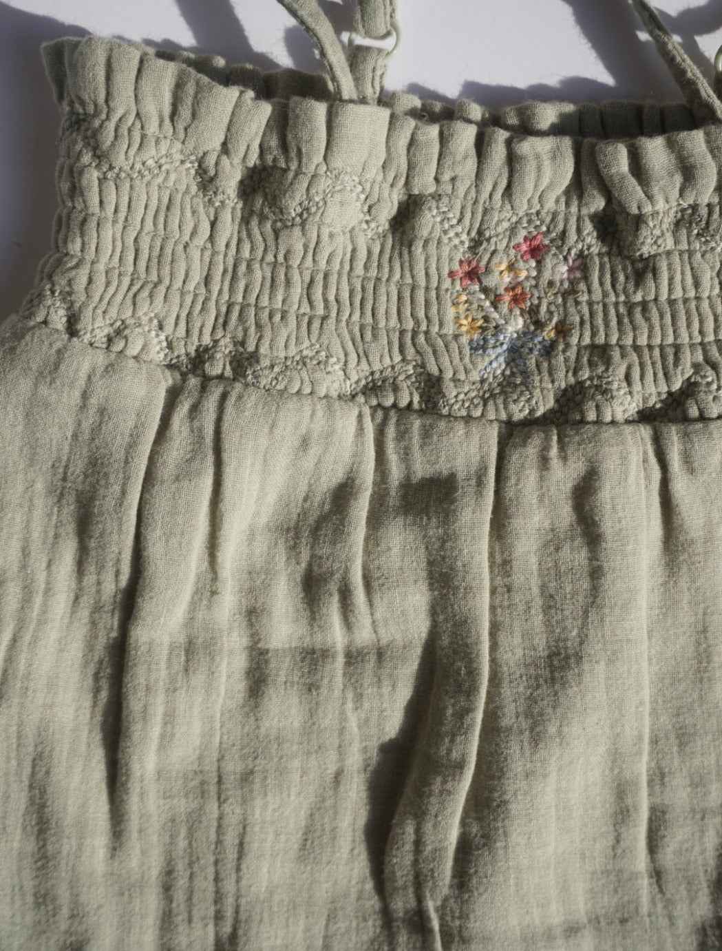 Gabrielle | Organic Muslin Cotton Bouquet Onesie | Sage