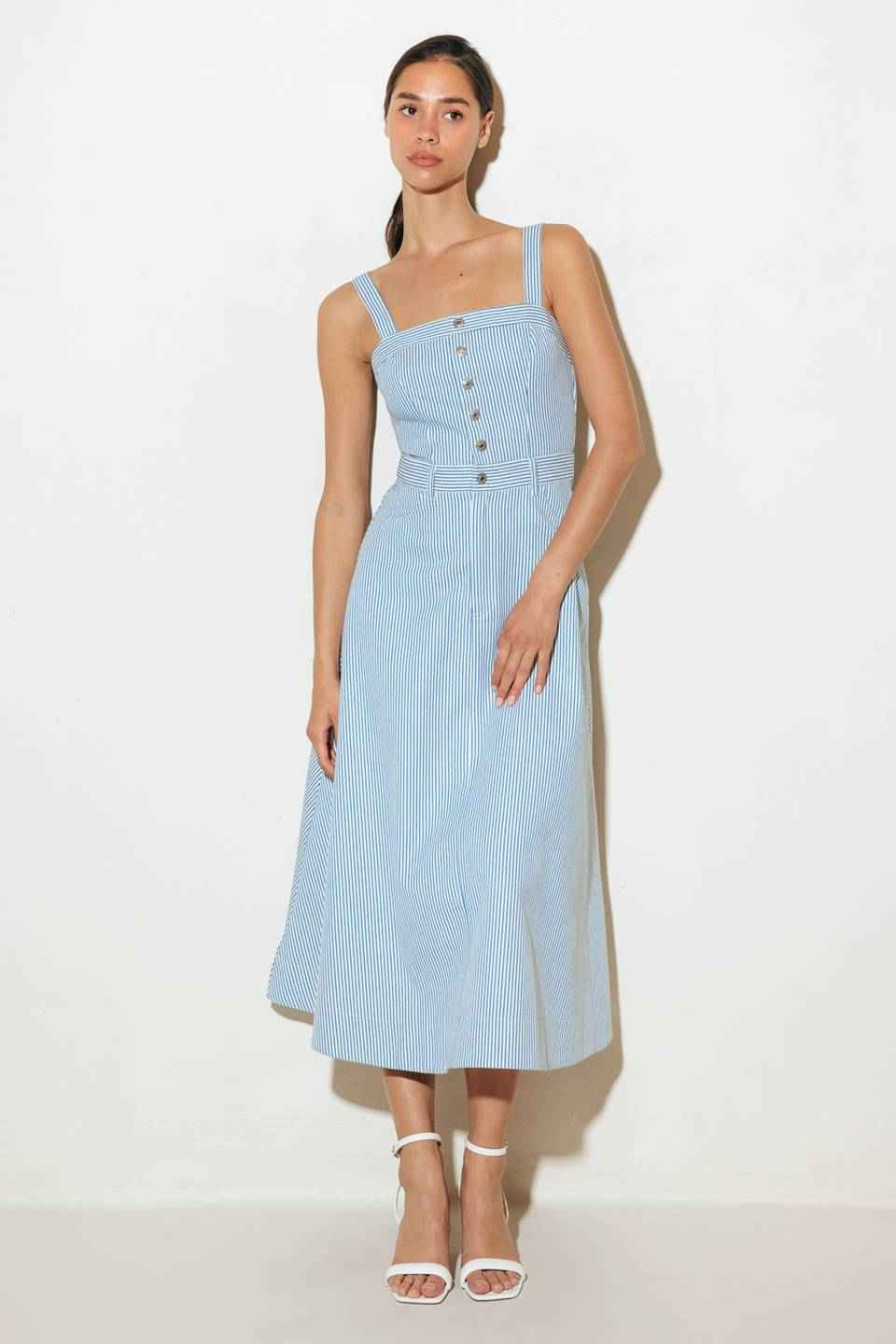 CAREFREE DAISY WOVEN MIDI DRESS