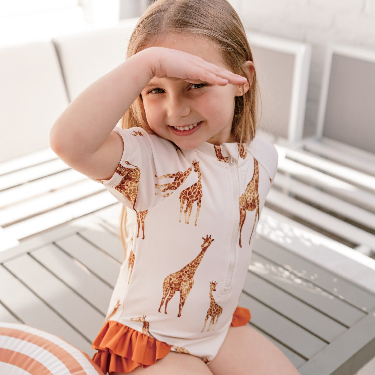 Duck Short Sleeve Ruffled One-Piece Swimsuit