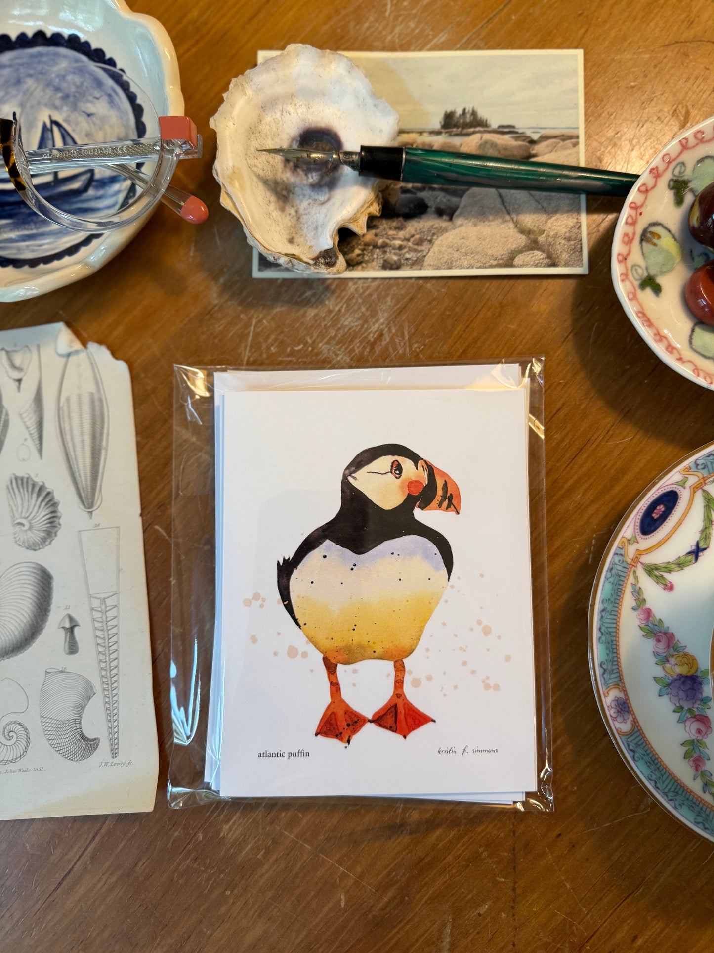 Luxury Notecards ~ Atlantic Puffins - Pack of 4