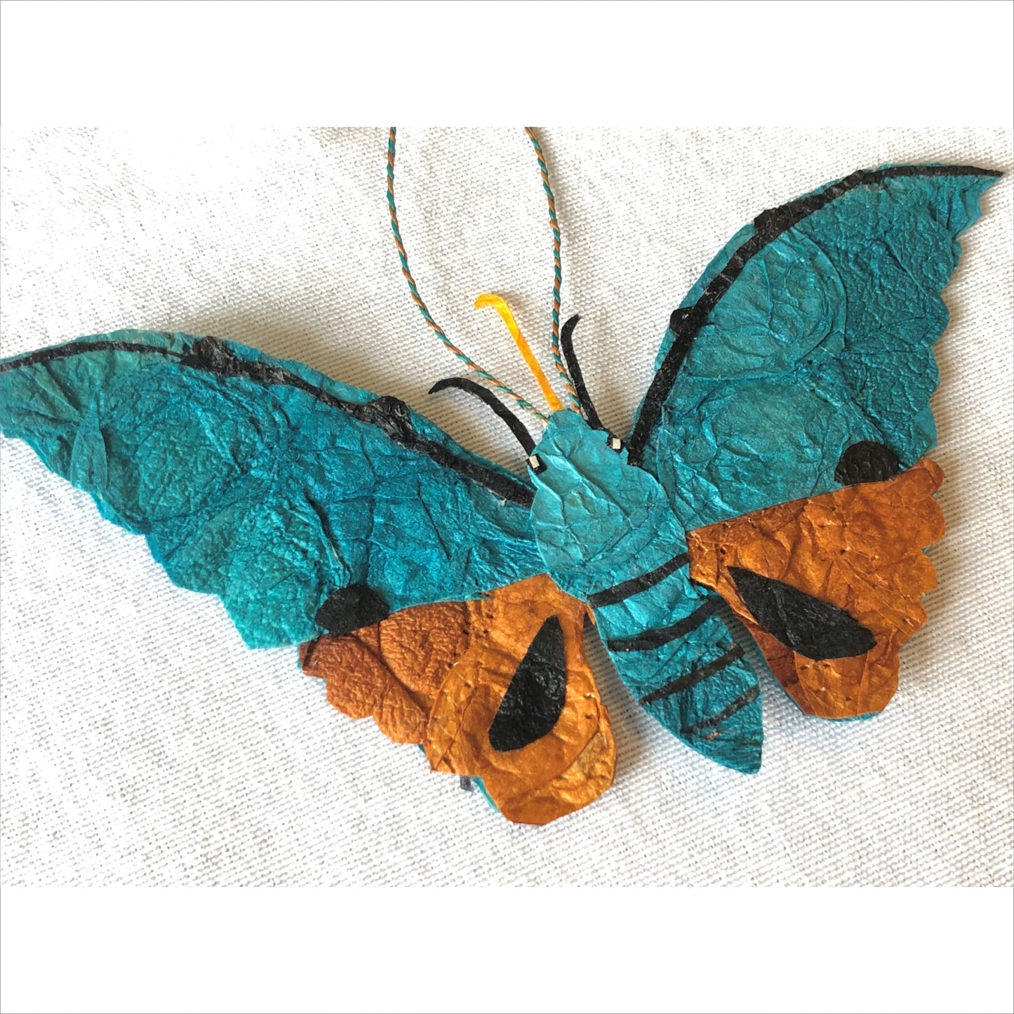 Madagascar Silk Moth Ornament - Teal