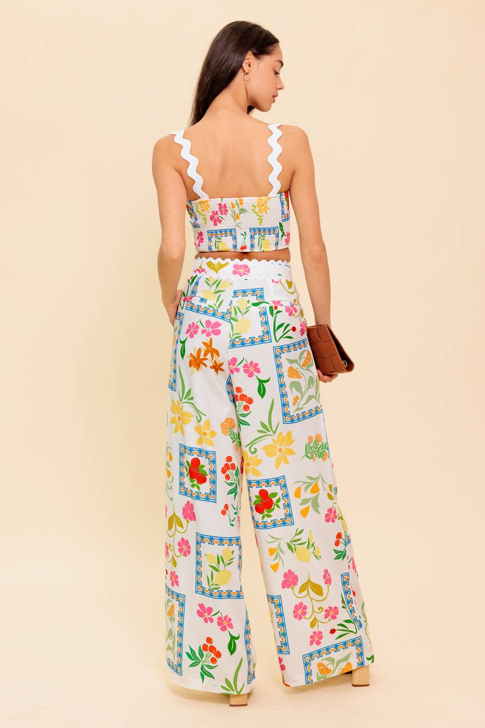 MARIGOLD IVORY WOVEN TOP AND PANT SET