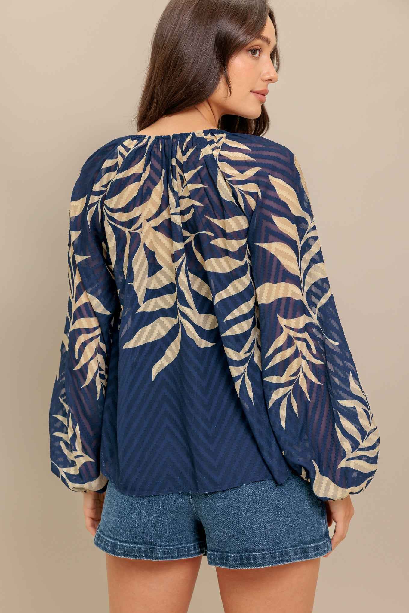 MIDNIGHT WALK WOVEN TOP
