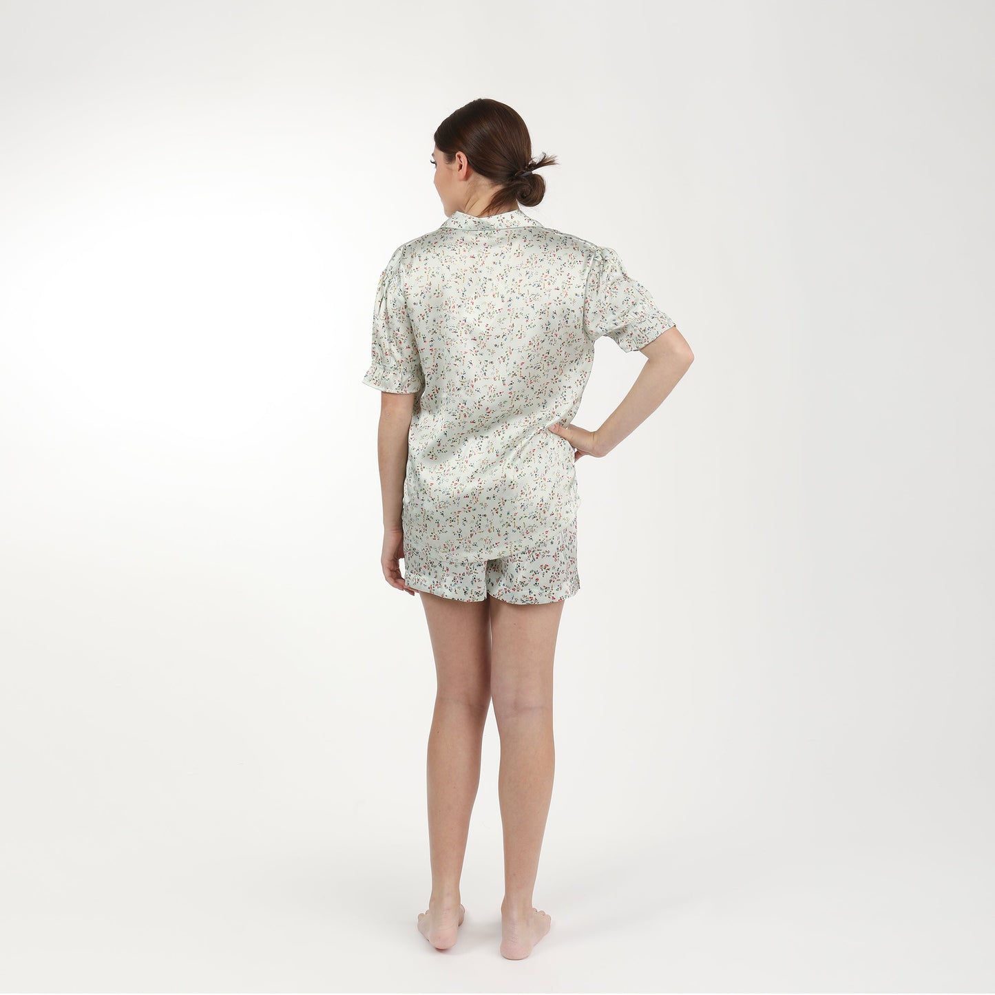 BIRDIE SATIN SHORT FLORAL PAJAMAS