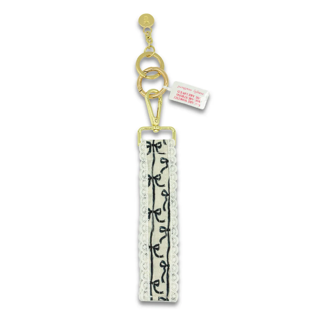 Black Bow Lace Keyfob