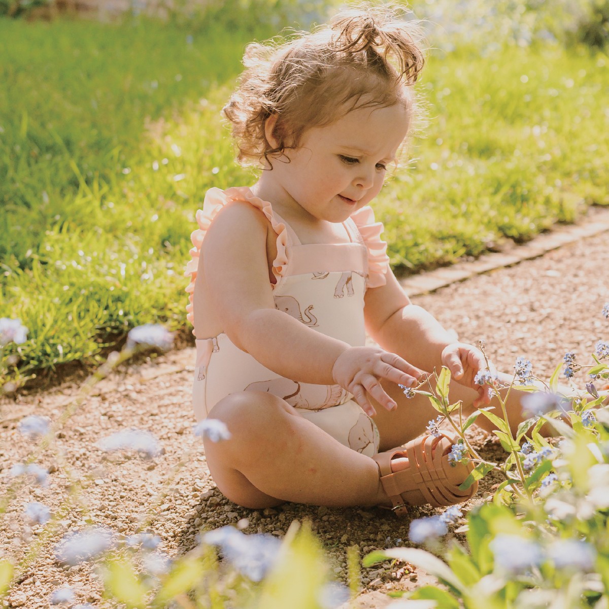 Valais Sheep Ruffle Square Neck Swimsuit