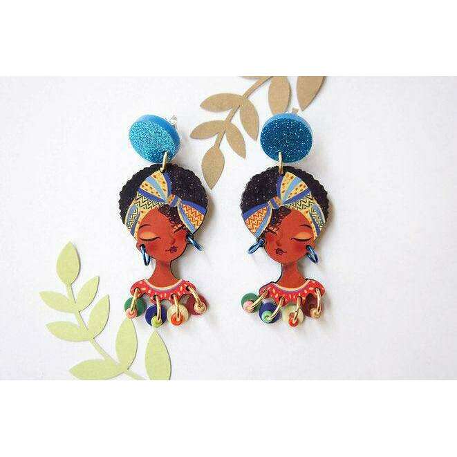 African Girl Earrings by Laliblue