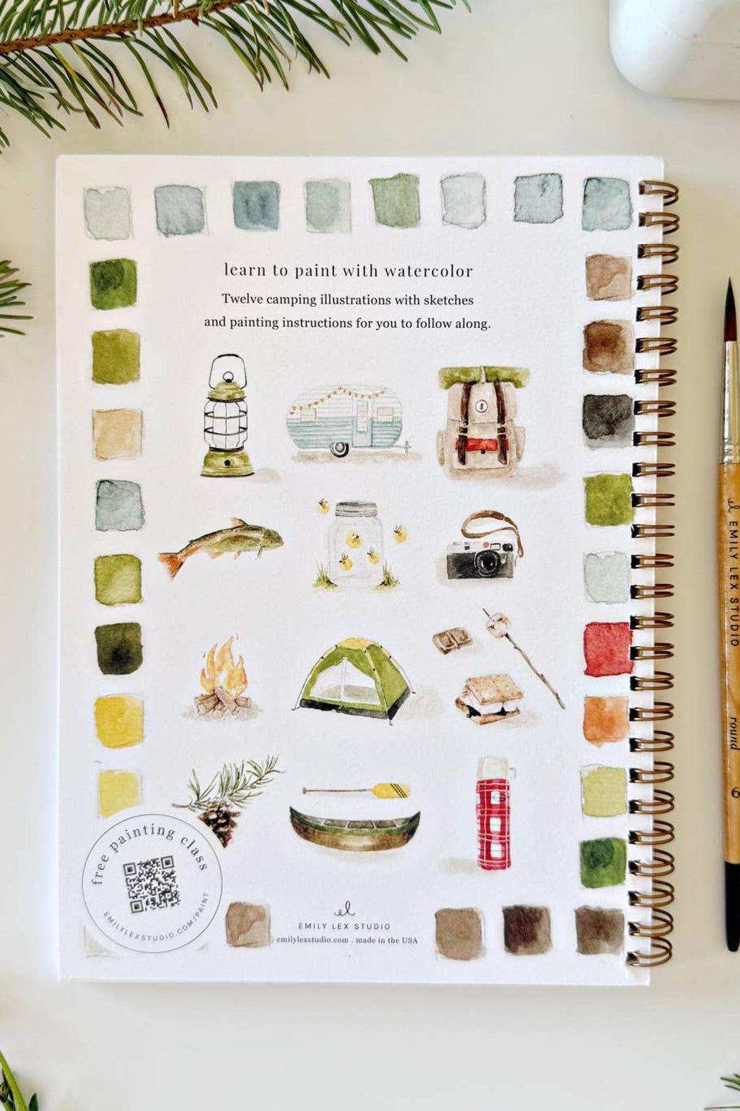 Camping Watercolor Workbook