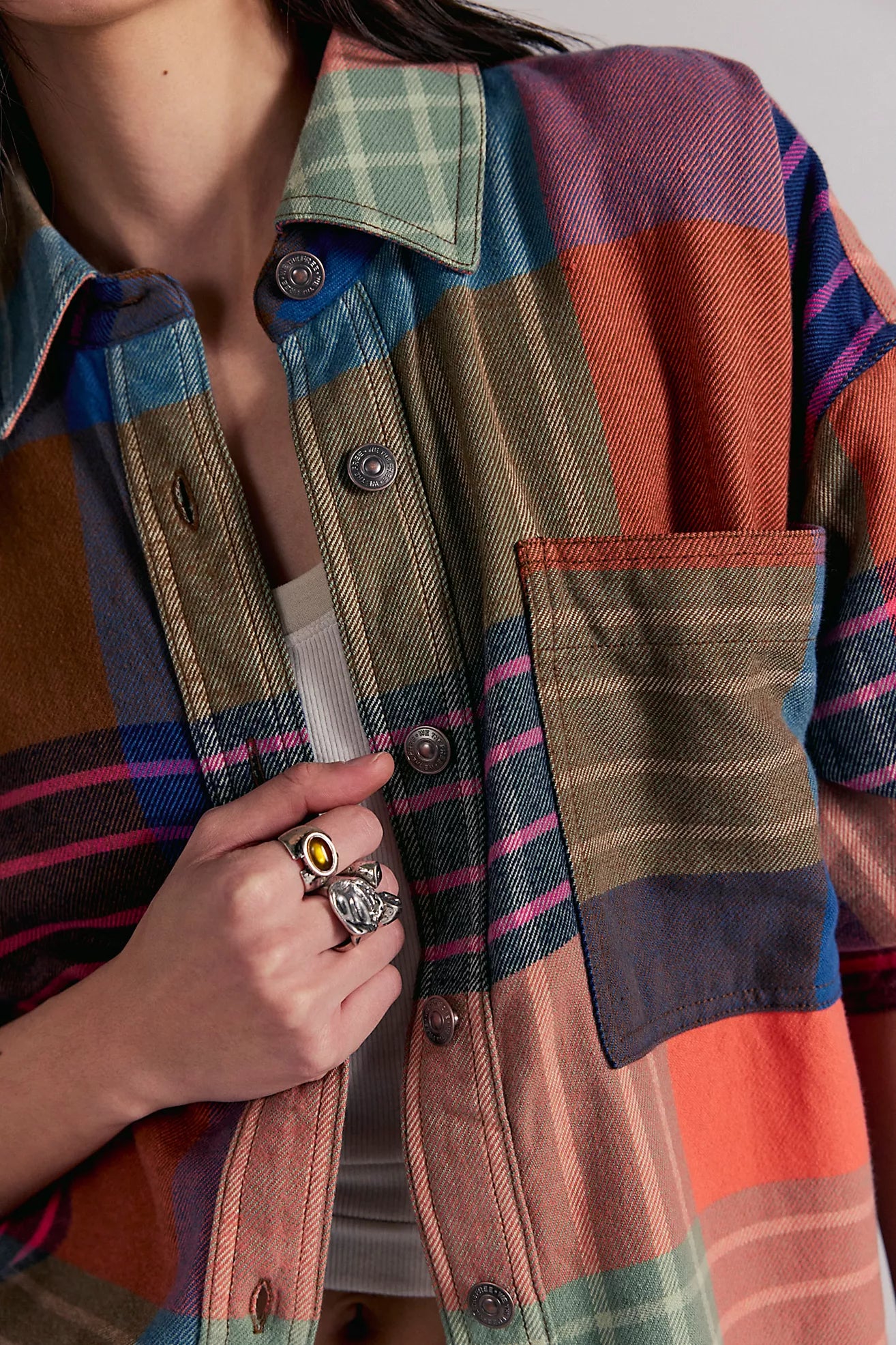 We The Free Ashley Plaid Shirt Ginger Combo