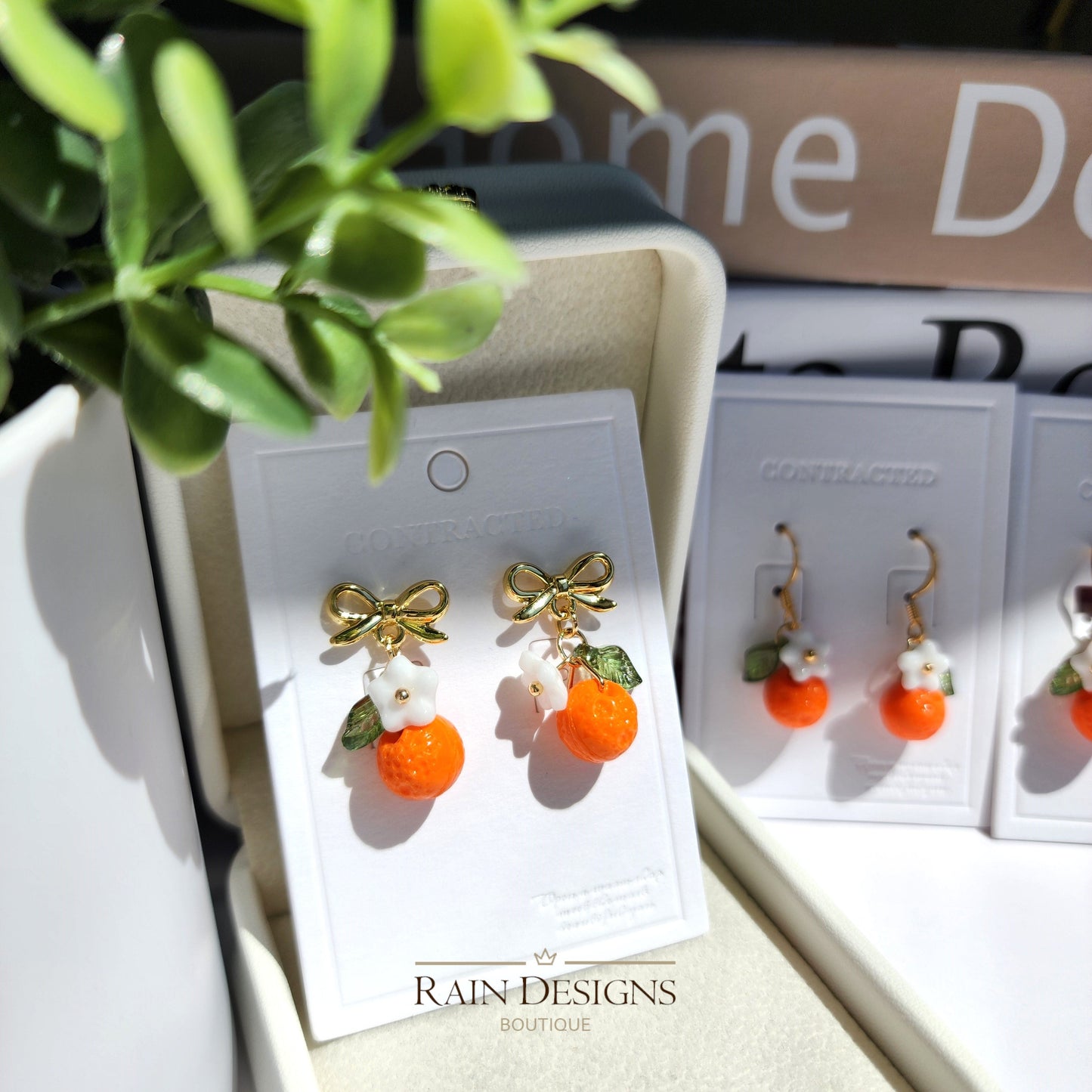 Orange Fruit Earrings | Handmade Fruit Earrings