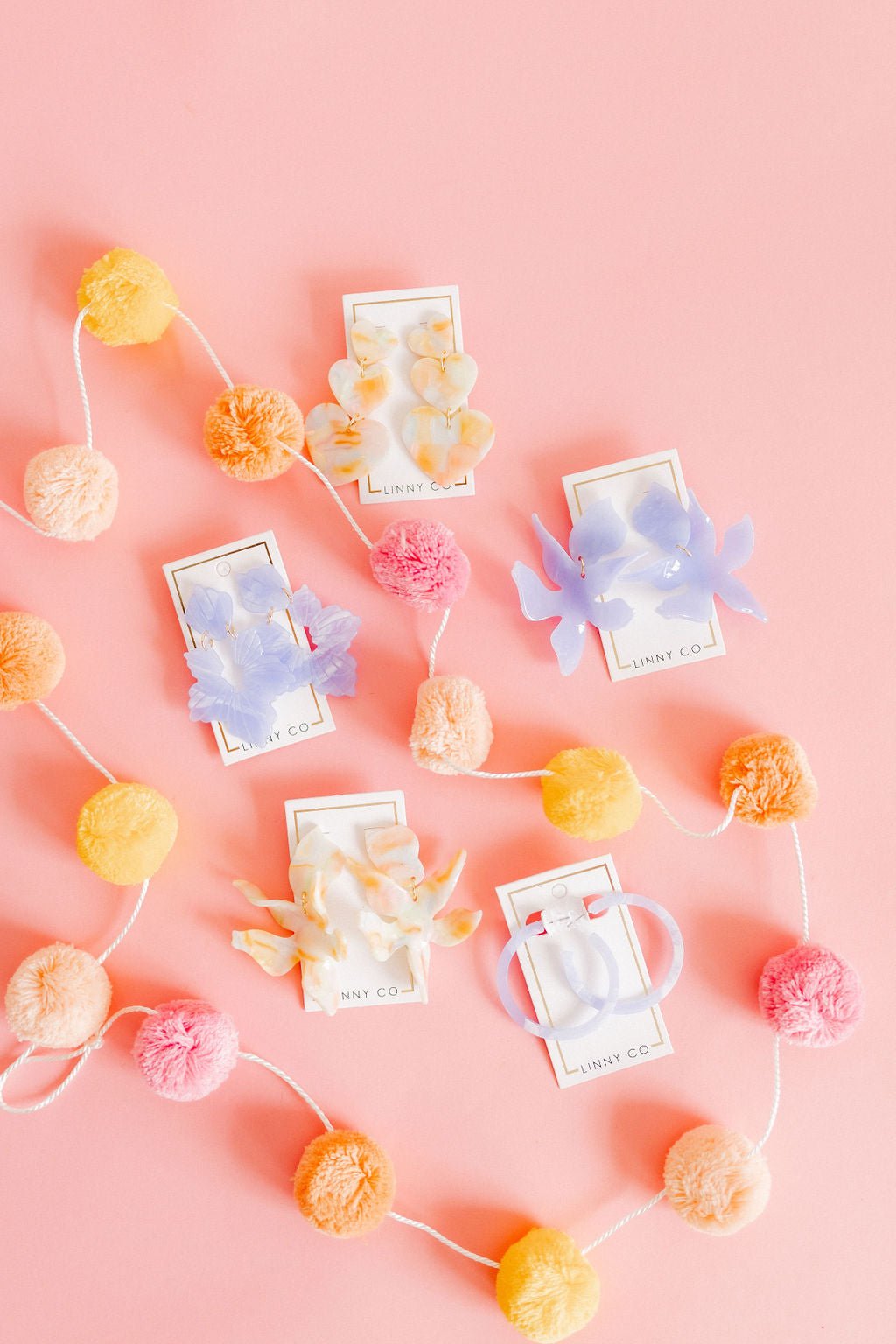 Penny Heart Statement Earrings - Rainbow Sherbert