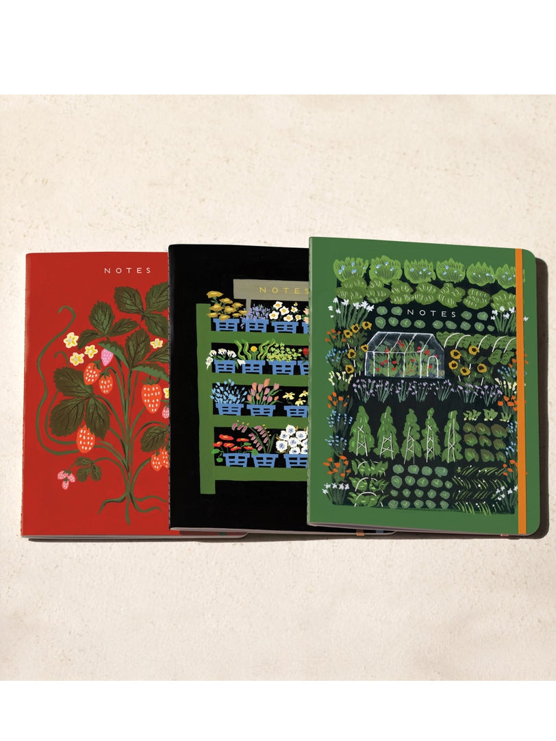 Garden Greenhouse Sewn Trio Notebook Set