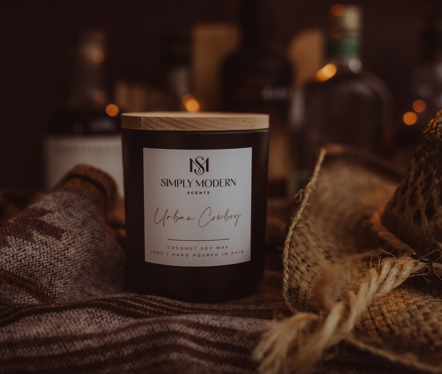 Urban Cowboy | Black | Wood-Wick Coconut Soy Wax Candle