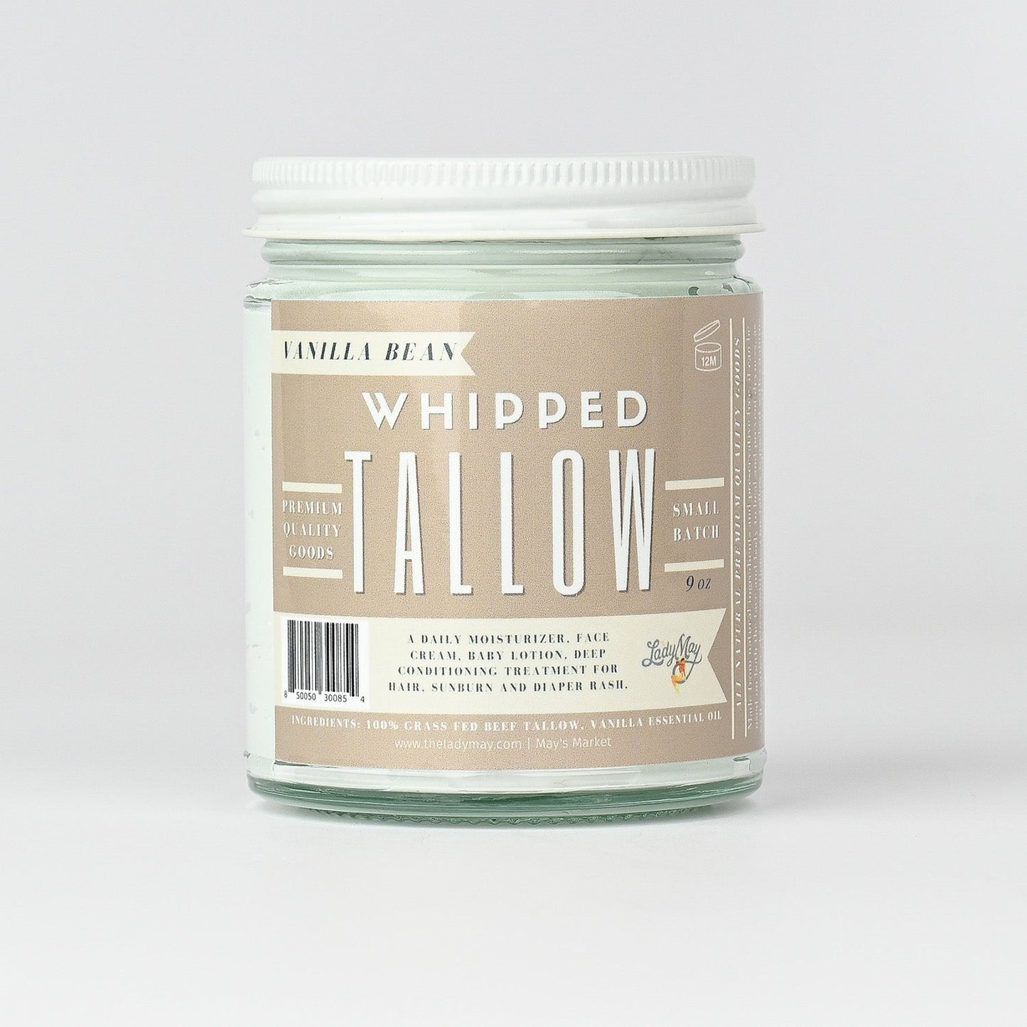 All-Natural Vanilla Whipped Tallow, Candle and Soap Premium Quality All Natural Gift Box by The Lady May