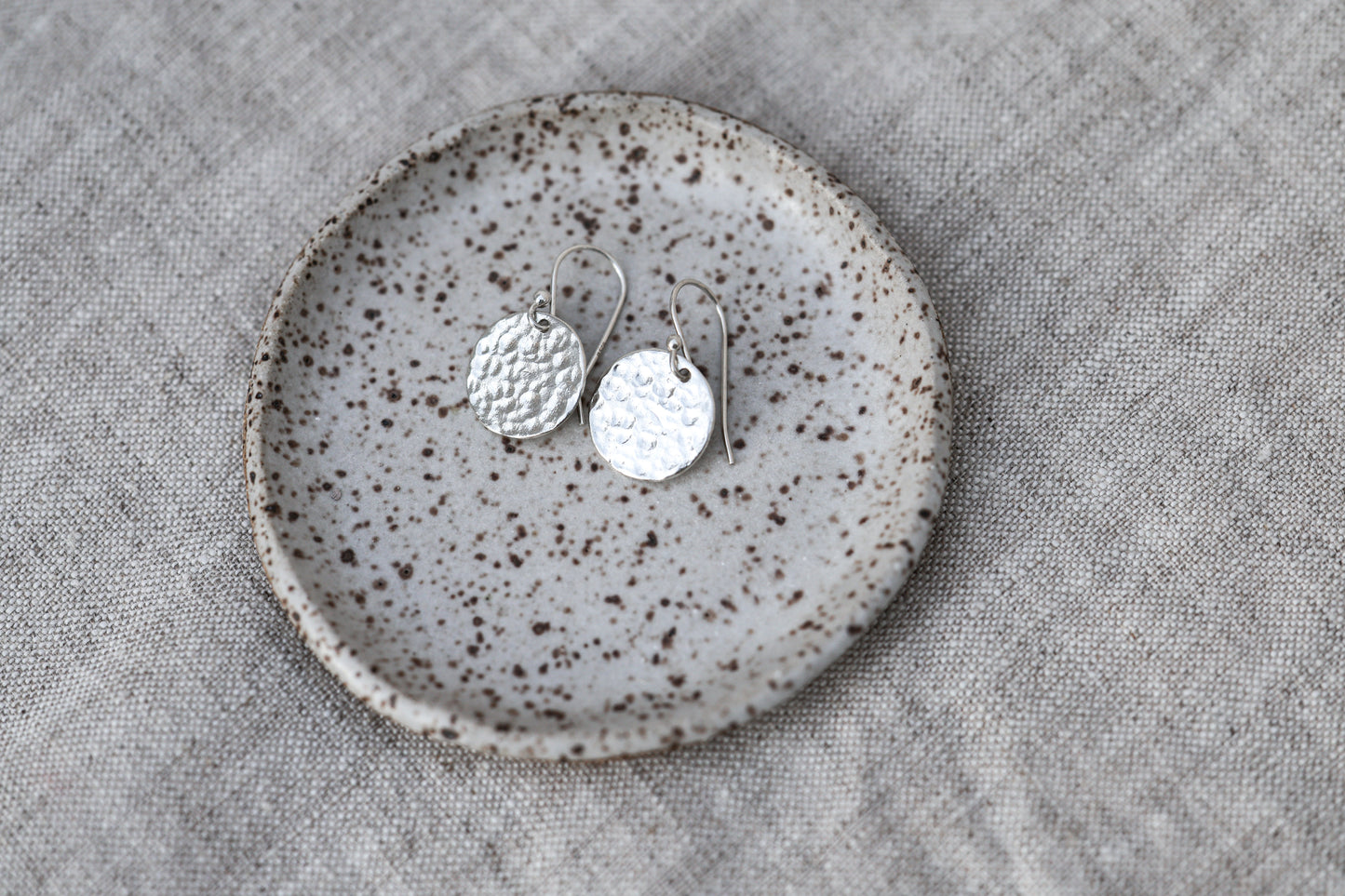 Speckled Ceramic Ring Dish – Handmade Jewelry Dish, Small Stoneware Trinket Bowl, Stocking Stuffer Gift