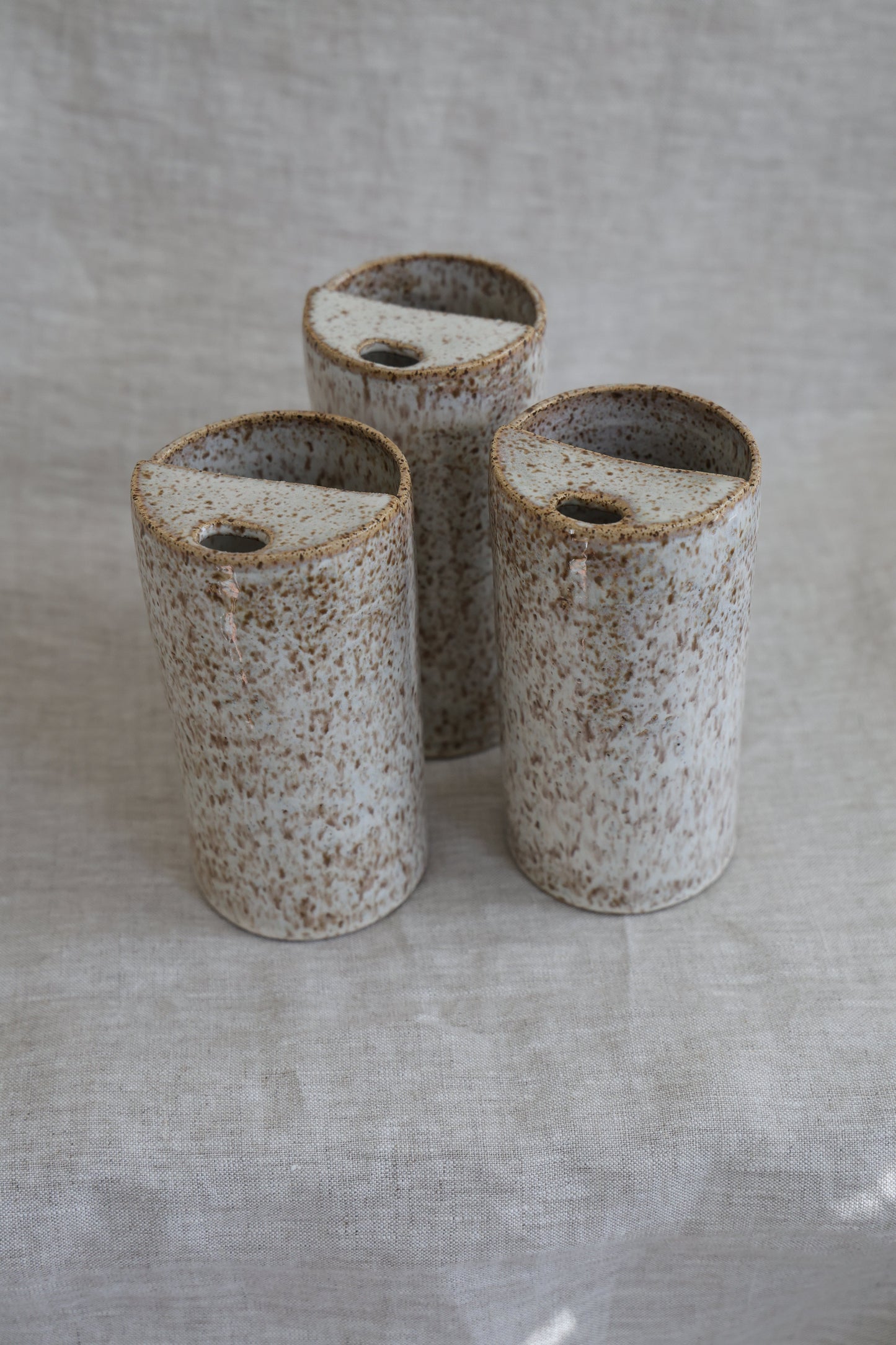 Travel Cup, To Go cup, On The Go Cup, Ceramic Travel Mug, Mustache Saver,  Handmade Pottery, Speckled White Travel Mug