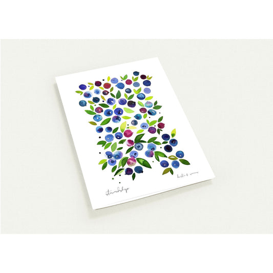 Luxury Notecards ~ Wild Maine Blueberries - Pack of 4