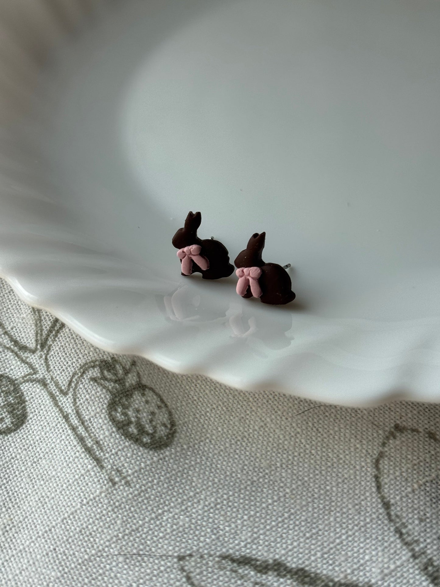 Chocolate Bunny Mini Studs