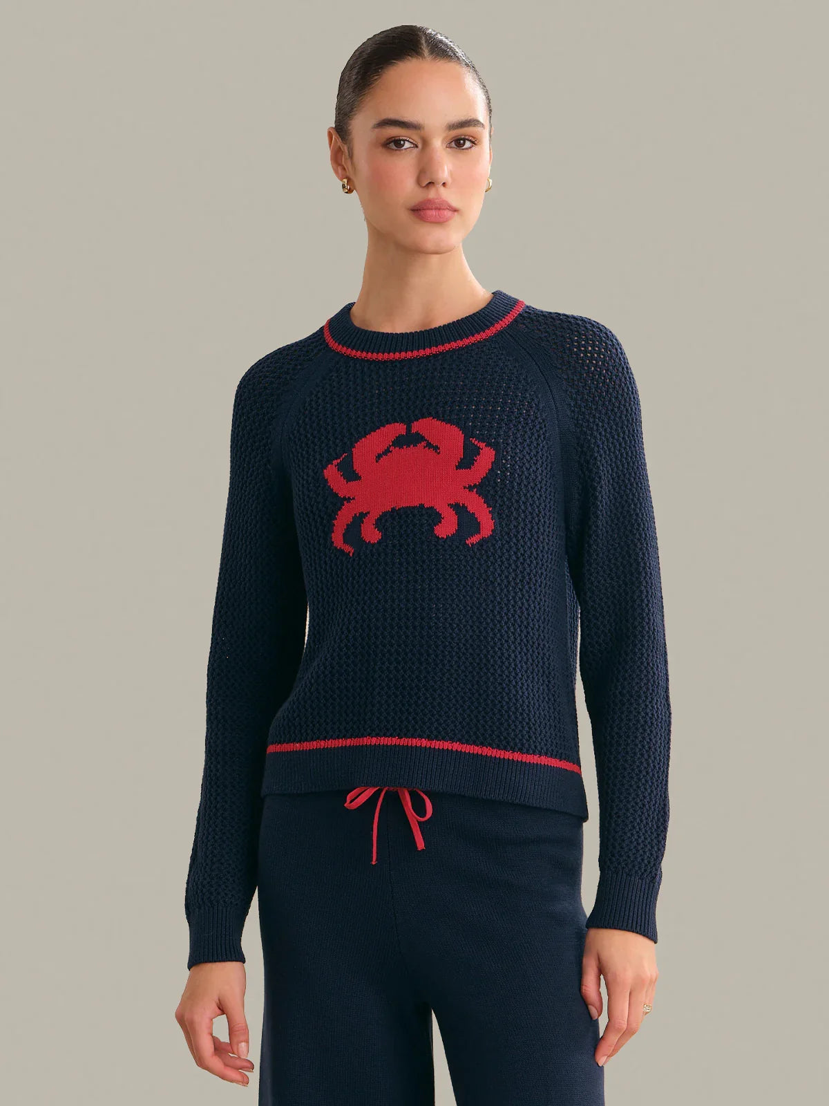 Jane Crab Dark Blue Combo Pullover