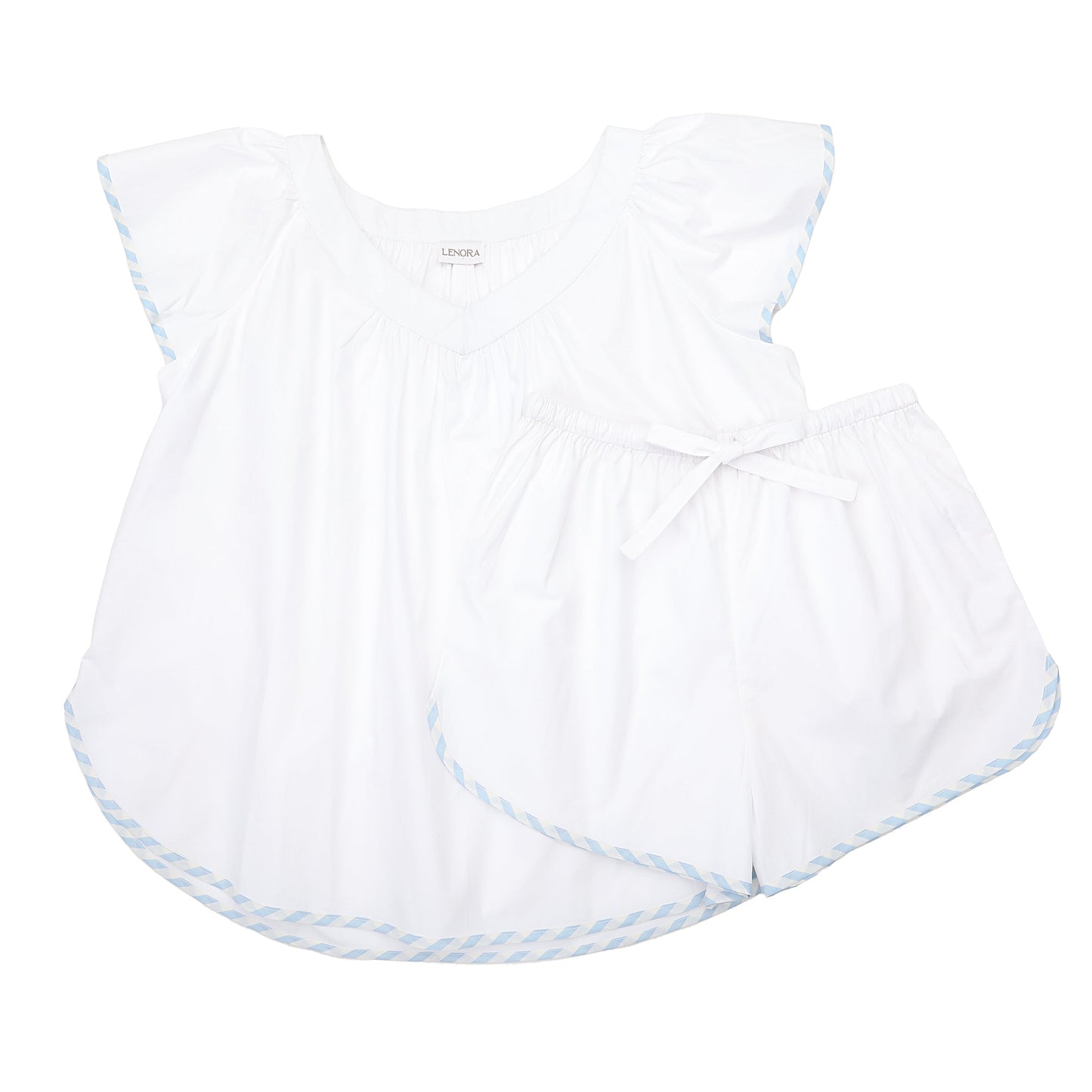 VANDY SCALLOPED COTTON SHORT PAJAMAS