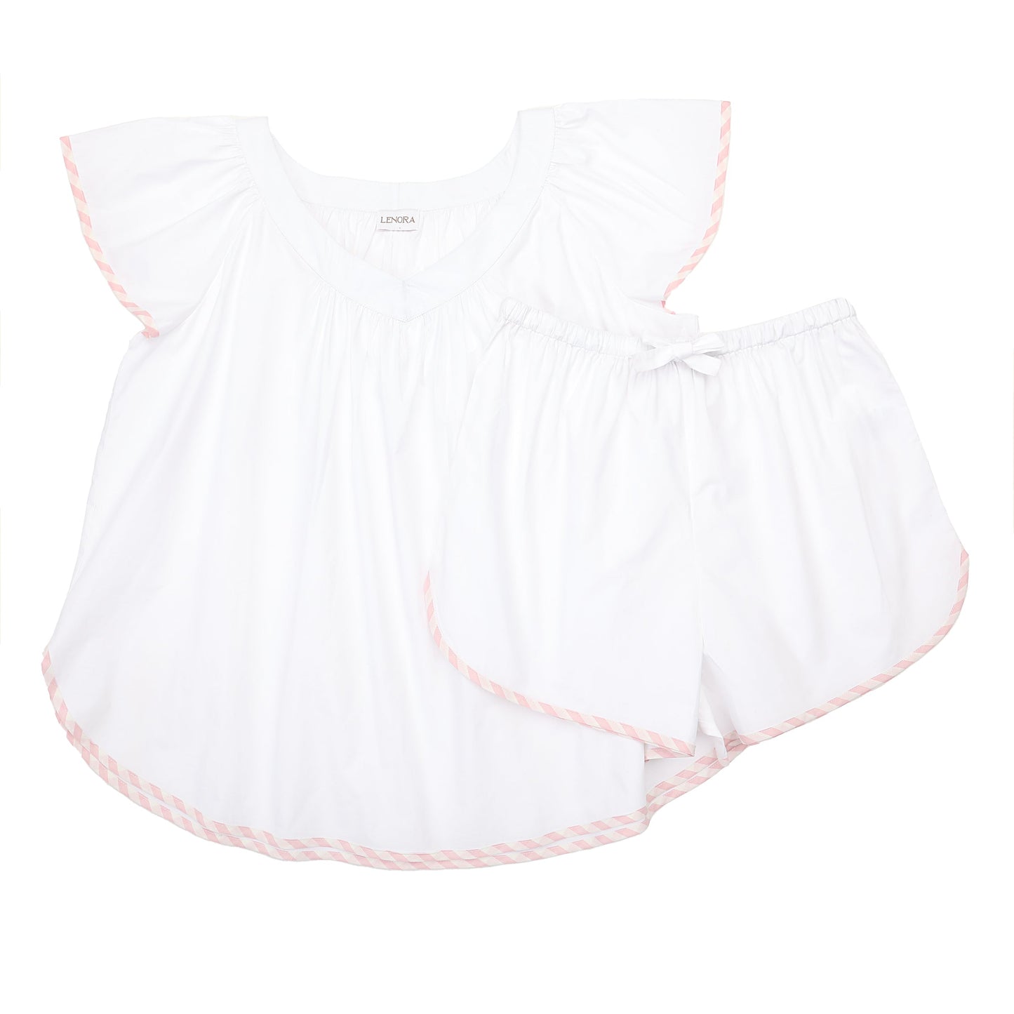 VANDY SCALLOPED COTTON SHORT PAJAMAS