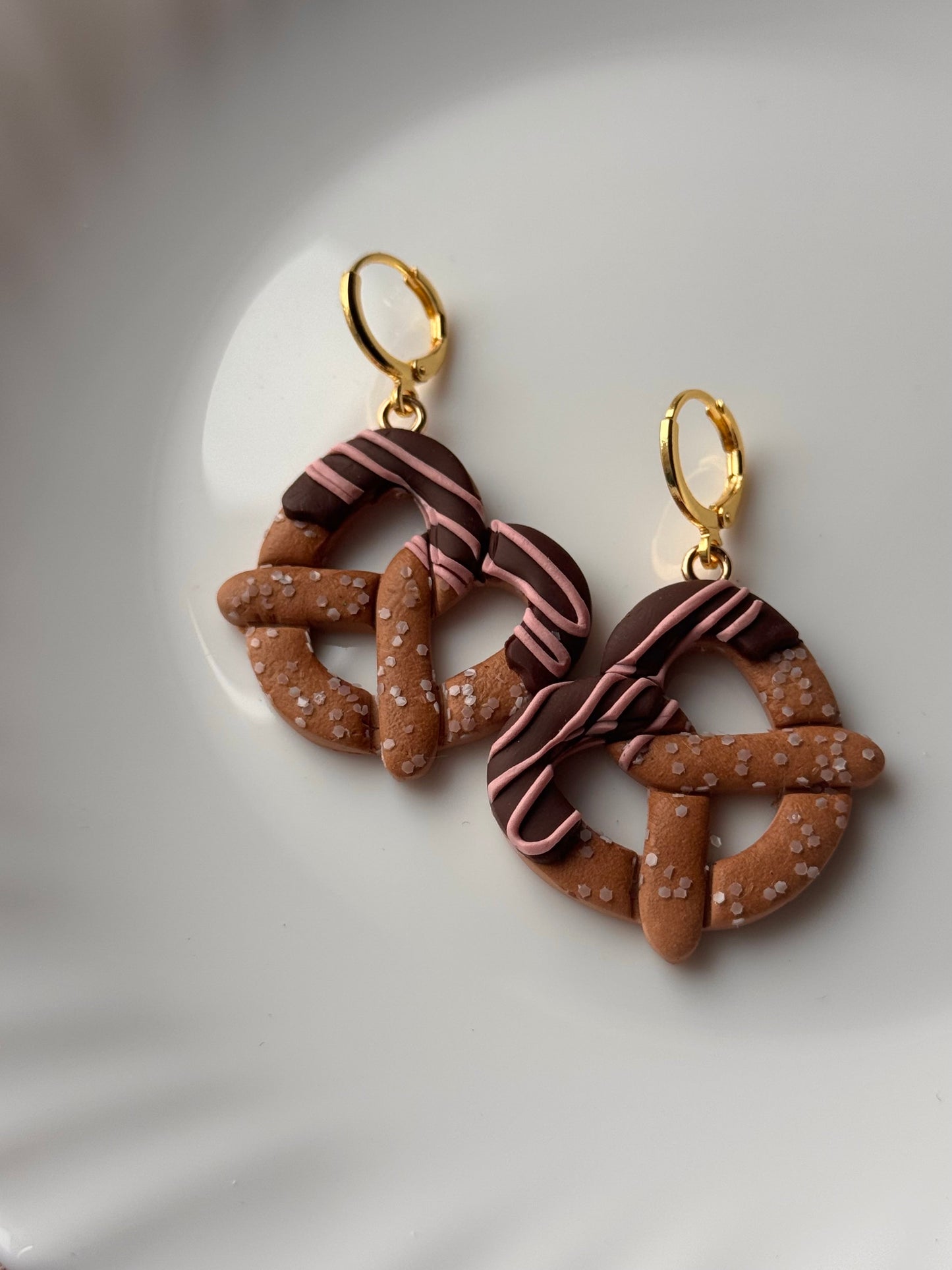 Chocolate Dipped Pretzel Earrings