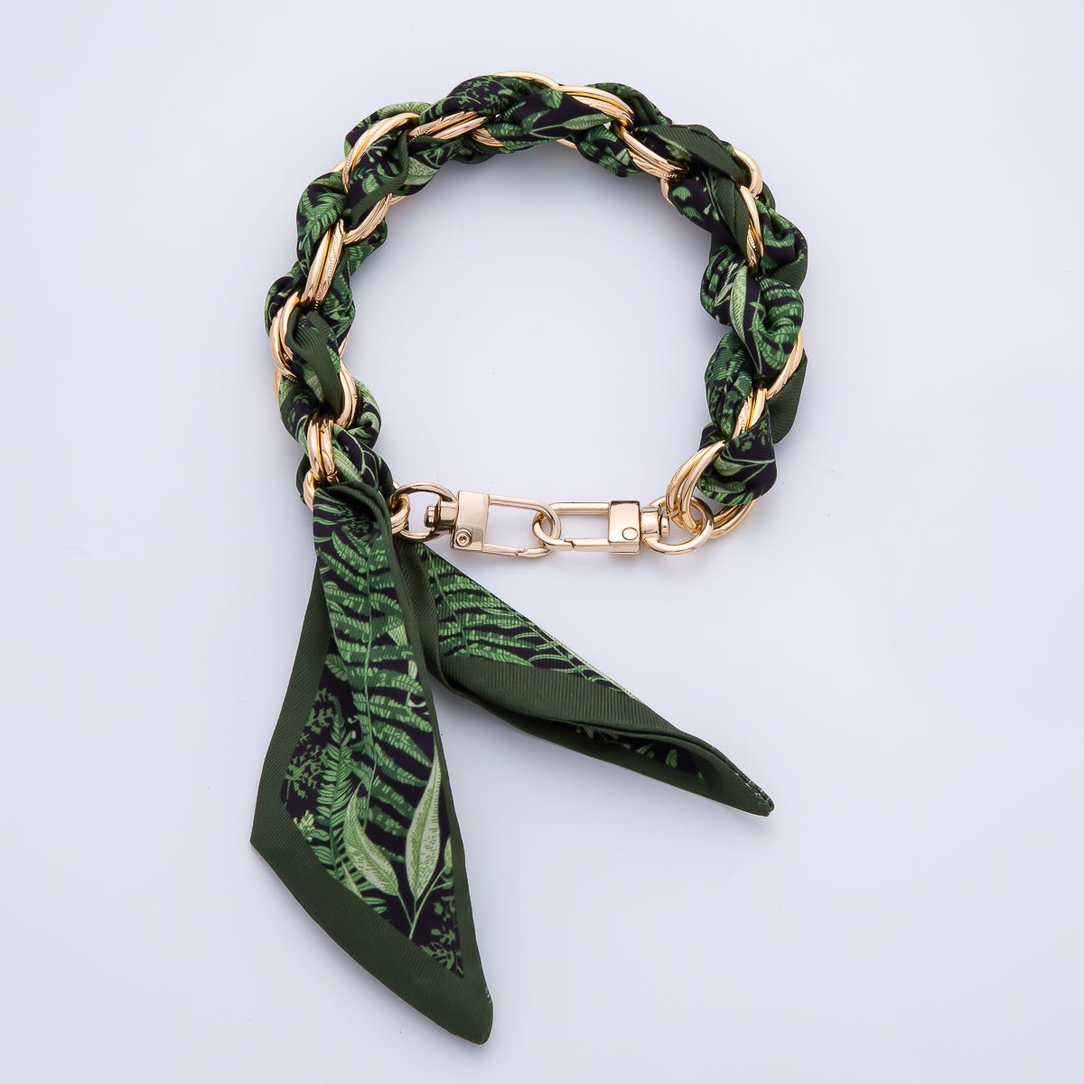 18K Gold Filled Silk Textile Knot Bag Charm Bracelet Keychain Accessories | WB-00156 - WB-00169
