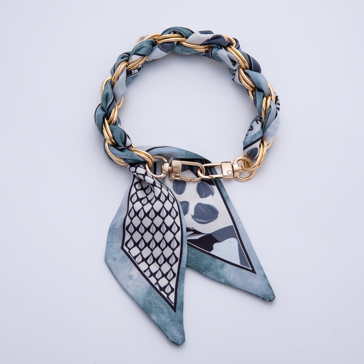 18K Gold Filled Silk Textile Knot Bag Charm Bracelet Keychain Accessories | WB-00156 - WB-00169