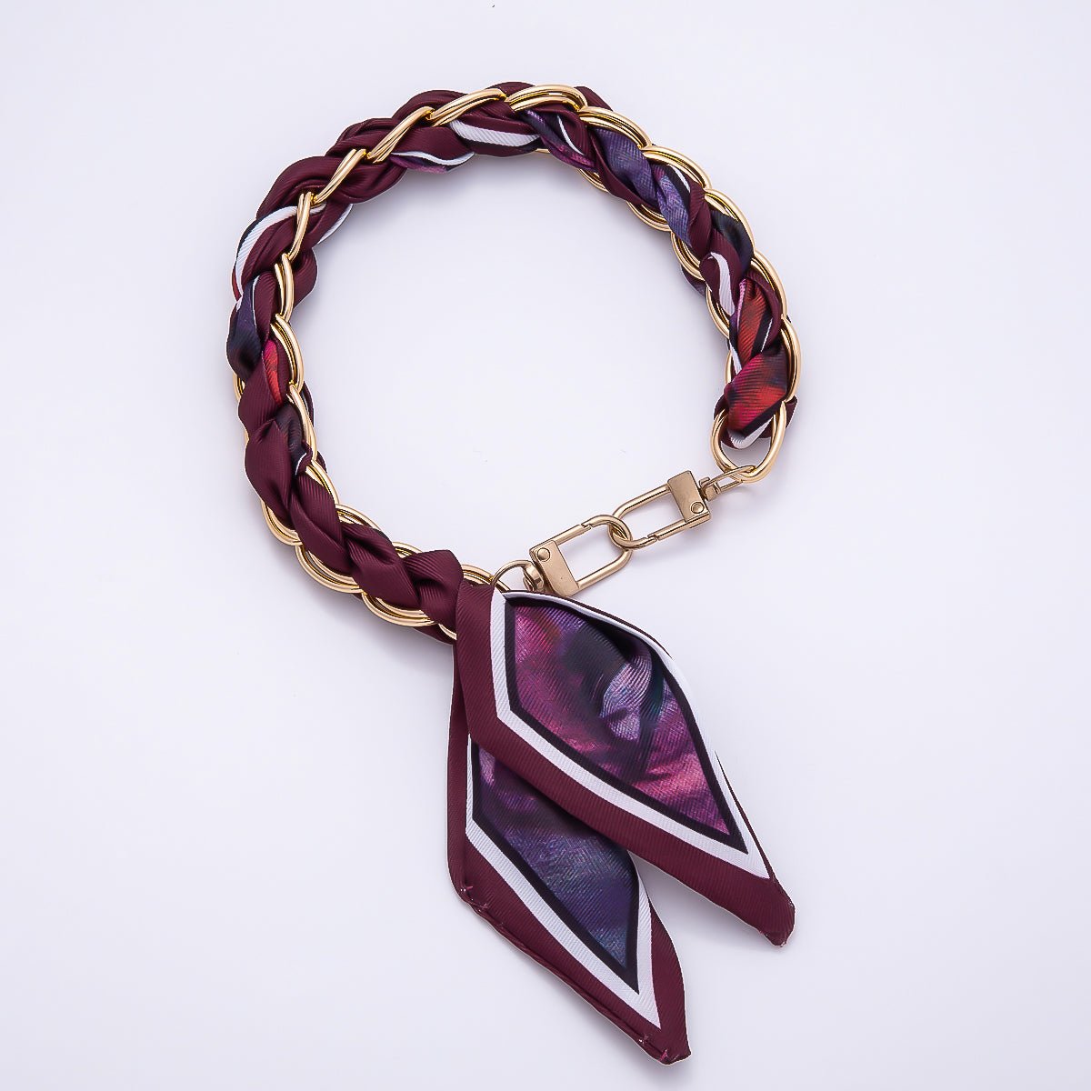 18K Gold Filled Silk Textile Knot Bag Charm Bracelet Keychain Accessories | WB-00156 - WB-00169