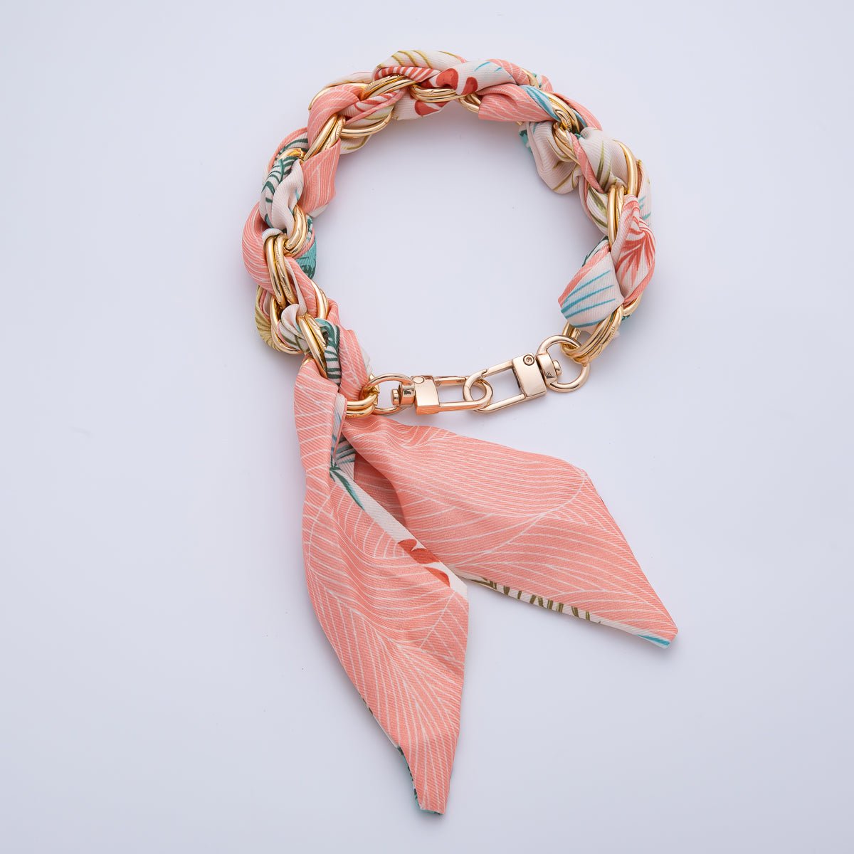 18K Gold Filled Silk Textile Knot Bag Charm Bracelet Keychain Accessories | WB-00156 - WB-00169