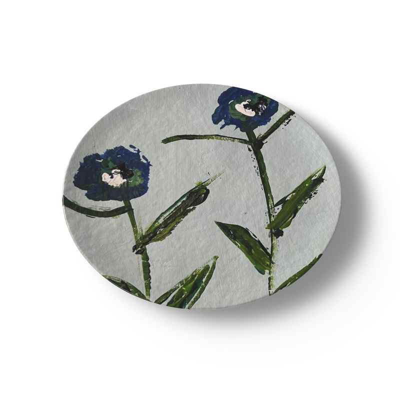 Set of Blue and Teal Posey China Plates (Set of 4 or 8)