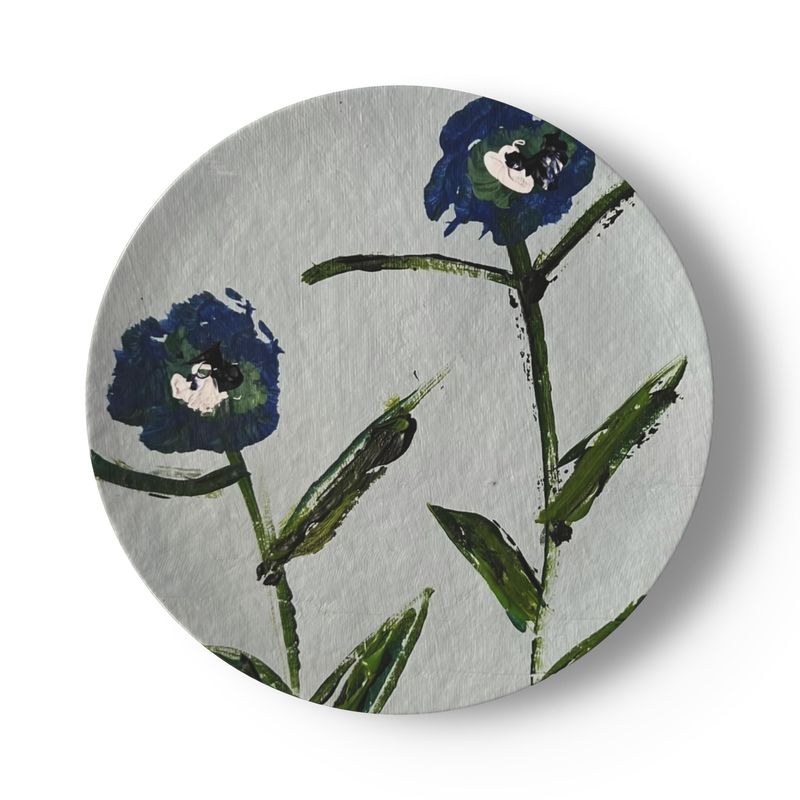 Set of Blue and Teal Posey China Plates (Set of 4 or 8)