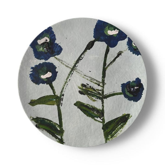 Set of Blue and Teal Posey China Plates (Set of 4 or 8)