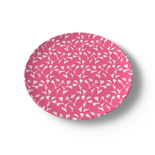 Set of Hot Pink Genevieve China Plates (Set of 2, 4 or 8)