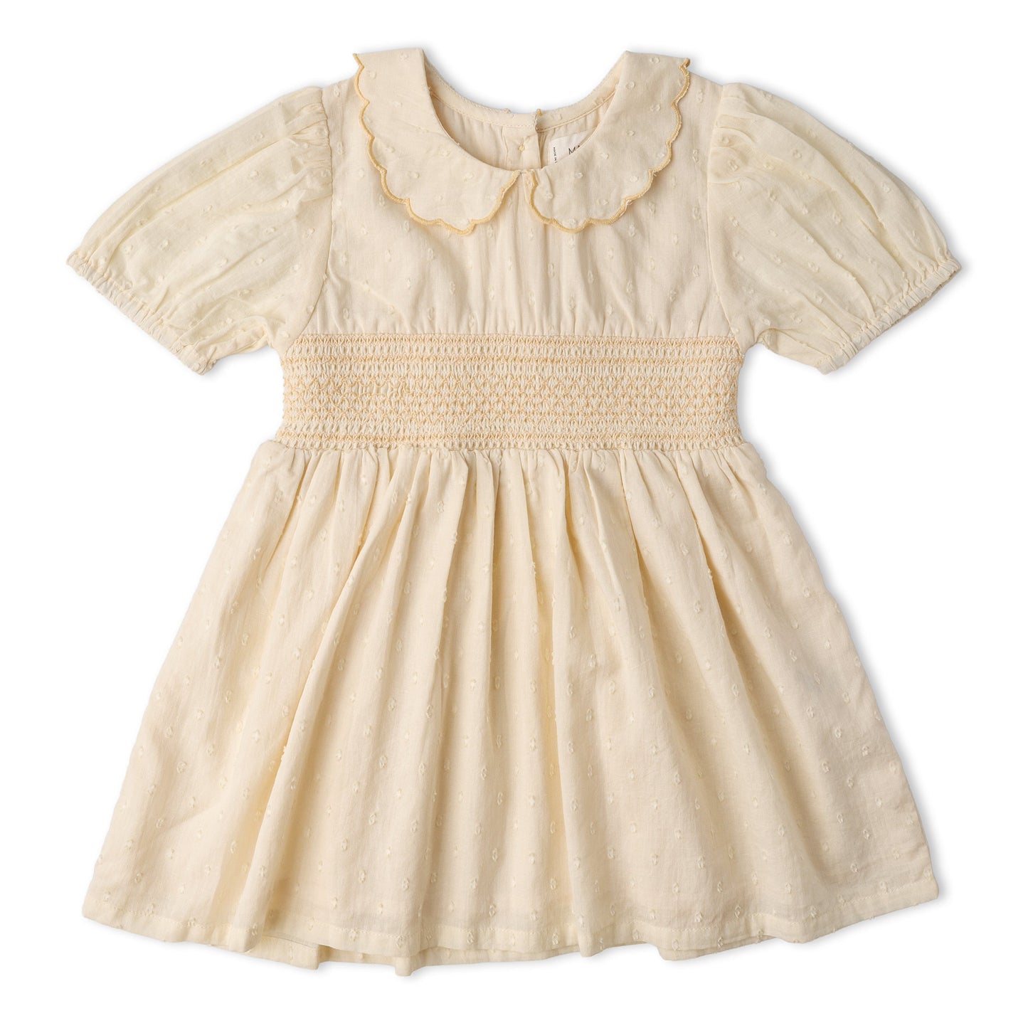 Organic Smocked Collar Dress - Butter Yellow