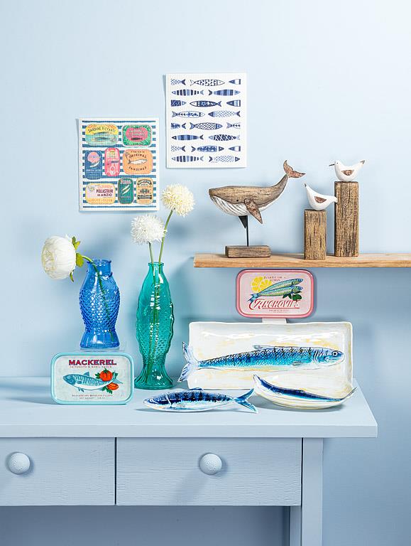Vintage Inspired Sardine Tin Ceramic Plate