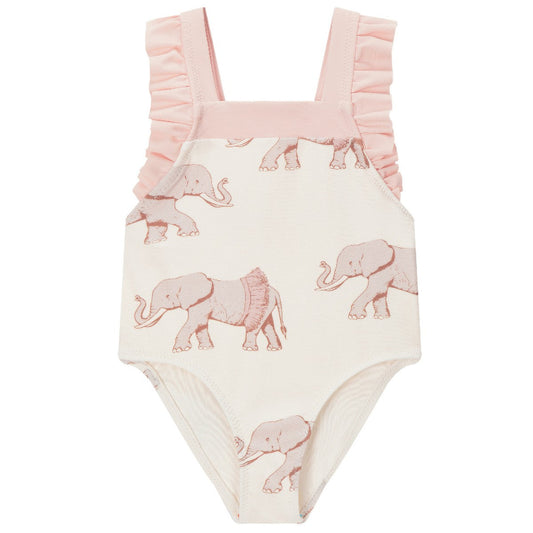 Tutu Elephant Ruffle Square Neck Swimsuit