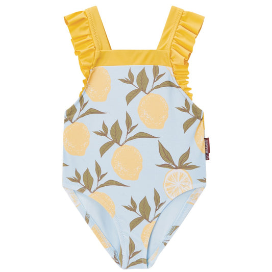 Lemon Ruffle Square Neck Swimsuit