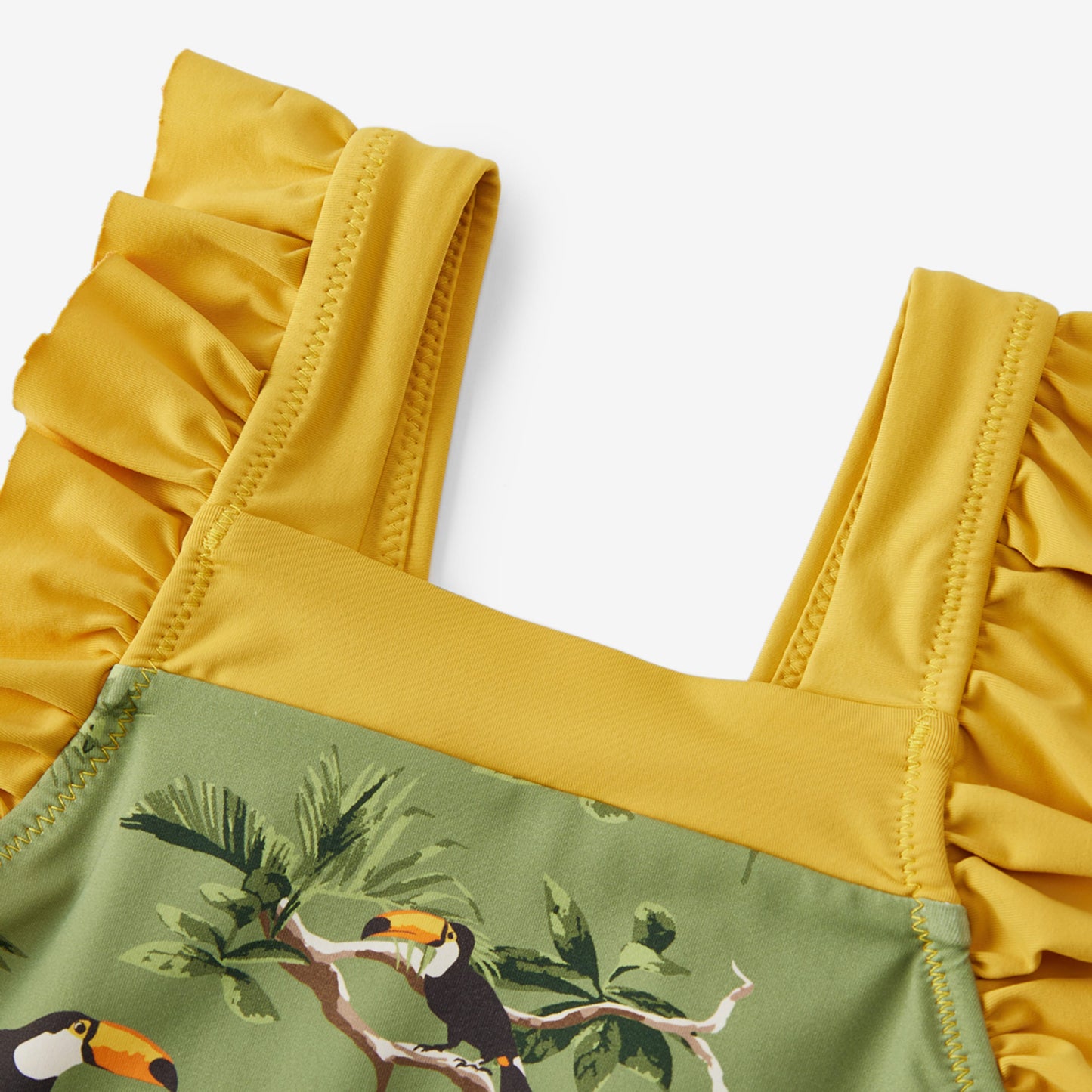 Toucan Ruffle Square Neck Swimsuit