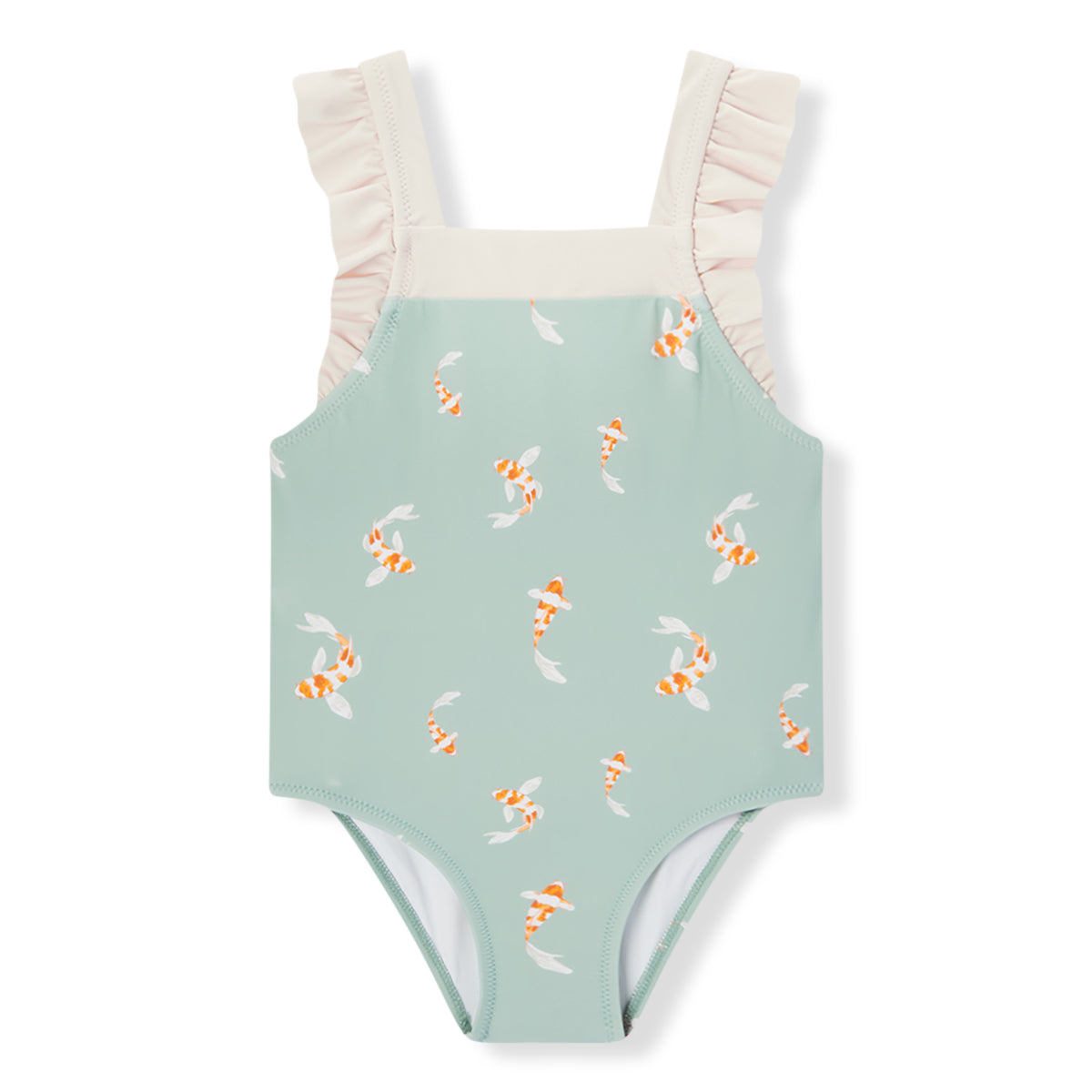 Swimming Koi Ruffle Square Neck Swimsuit