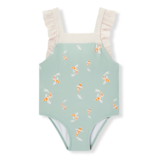 Swimming Koi Ruffle Square Neck Swimsuit