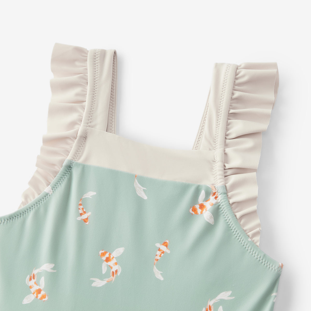 Swimming Koi Ruffle Square Neck Swimsuit