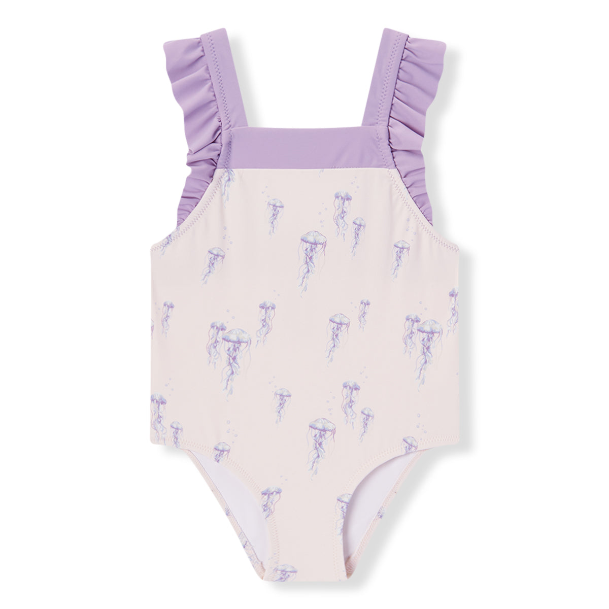 Sunset Jellyfish Ruffle Square Neck Swimsuit